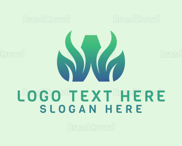 Leafy Letter W Logo