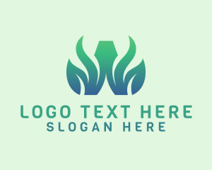 Healthy - Leafy Letter W logo design