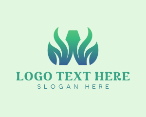 Massage - Healthy Leaf Letter W logo design
