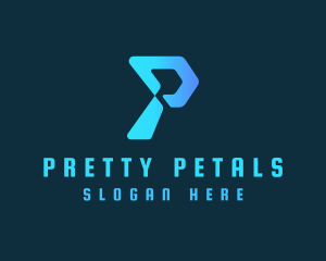 Logistics Delivery Letter P logo design