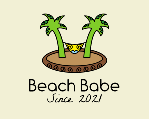 Tropical Beach Hammock  logo design