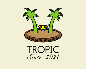 Tropical Beach Hammock  logo design