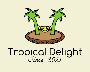 Tropical Beach Hammock  logo design