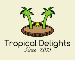 Tropical Beach Hammock  logo design