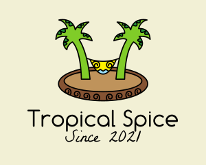 Tropical Beach Hammock  logo design