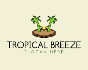 Tropical Beach Hammock  logo design