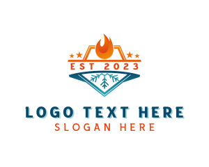 Heat - Fire Ice Hvac Conditioning logo design