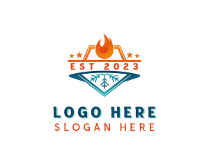 Heating - Fire Ice Hvac Conditioning logo design