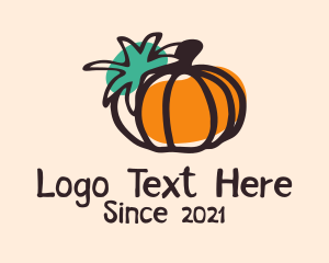 Healthy Living - Pumpkin Vegetable Garden logo design