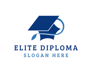 Diploma - University Graduation Cap logo design