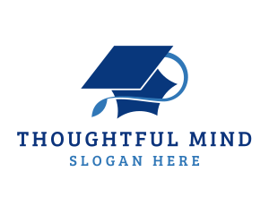 Thinking - University Graduation Cap logo design