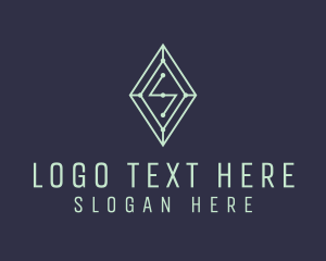 Line Art - Diamond Gem Letter S logo design