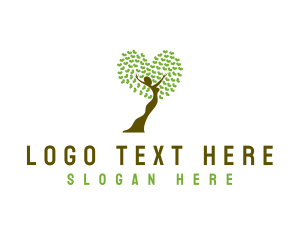 Landscaping - Tree Heart Woman logo design