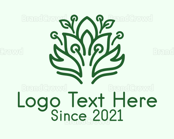 Green Bush Plant Logo