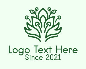 Vegan - Green Bush Plant logo design