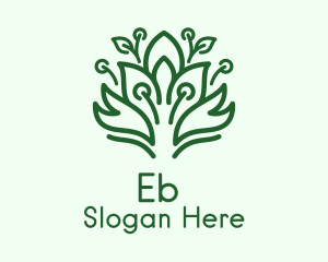 Green Bush Plant  Logo