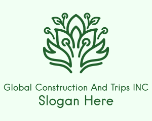 Green Bush Plant  Logo