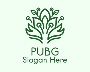 Green Bush Plant  Logo