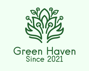 Green Bush Plant  logo design