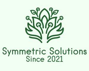 Symmetric - Green Bush Plant logo design