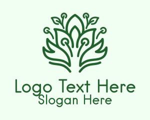 Green Bush Plant  Logo