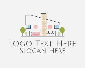 Architect - Cute Modern House logo design