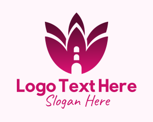 Yoga Center - Lotus Wellness Home logo design