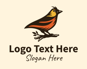 Forest Animal - Tree Robin Bird logo design
