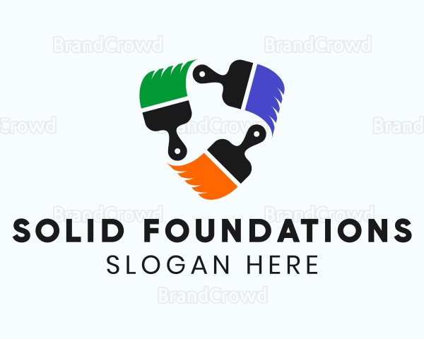 Multicolor Painting Brush Logo