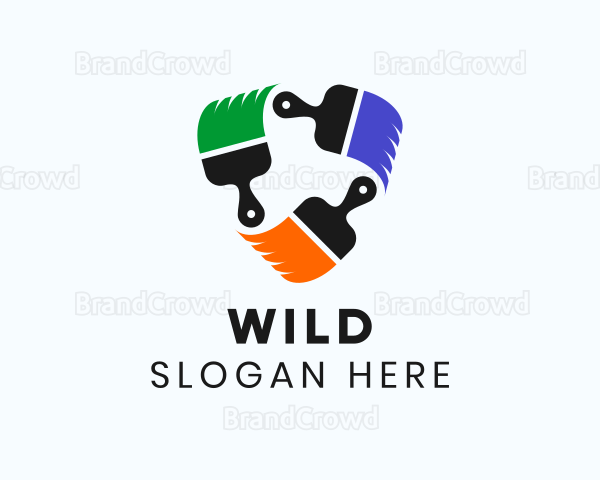 Multicolor Painting Brush Logo