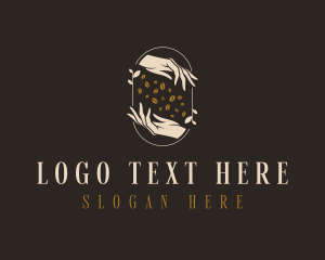 Coffee Bean Roaster Hands logo design