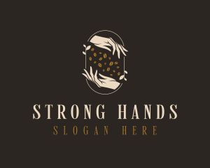 Coffee Bean Roaster Hands logo design