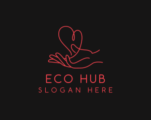 Hand Heart Care logo design