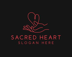 Hand Heart Care logo design