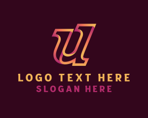 Letter U - Digital Software App logo design