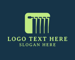 Louver - Window Curtain Rod Drapes logo design