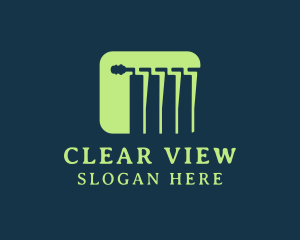 Window Curtain Rod Drapes logo design