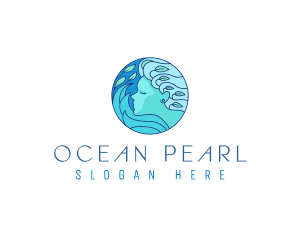 Mermaid - Woman Ocean Goddess logo design