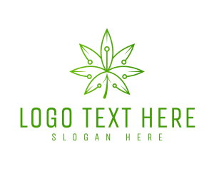 Cannabis - Technology Weed Leaf logo design