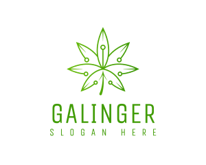 Cannabis - Technology Weed Leaf logo design