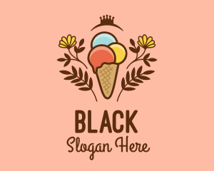 Flower Ice Cream  logo design