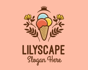 Flower Ice Cream  logo design