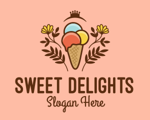 Confectioner - Flower Ice Cream logo design