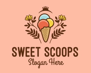 Ice Cream - Flower Ice Cream logo design