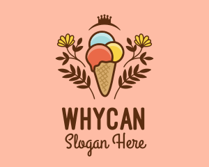 Flower Ice Cream  logo design