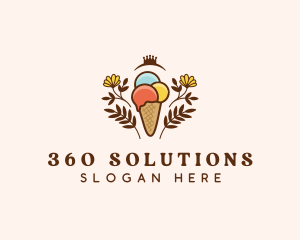 Flower Ice Cream  logo design