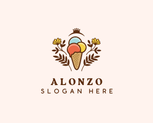 Flower Ice Cream  logo design