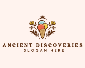 Flower Ice Cream  logo design