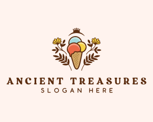 Flower Ice Cream  logo design