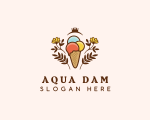 Flower Ice Cream  logo design